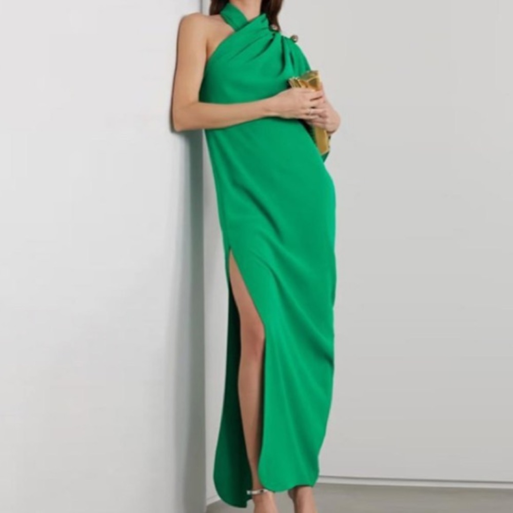 ❤️3X20 Women's One Shoulder Split Hem Green Dress | S